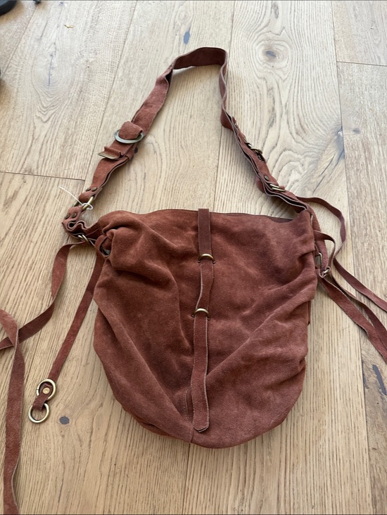 Free People Handbags - Free people Rust Suede Crossbody Bag with Adjustable Strap